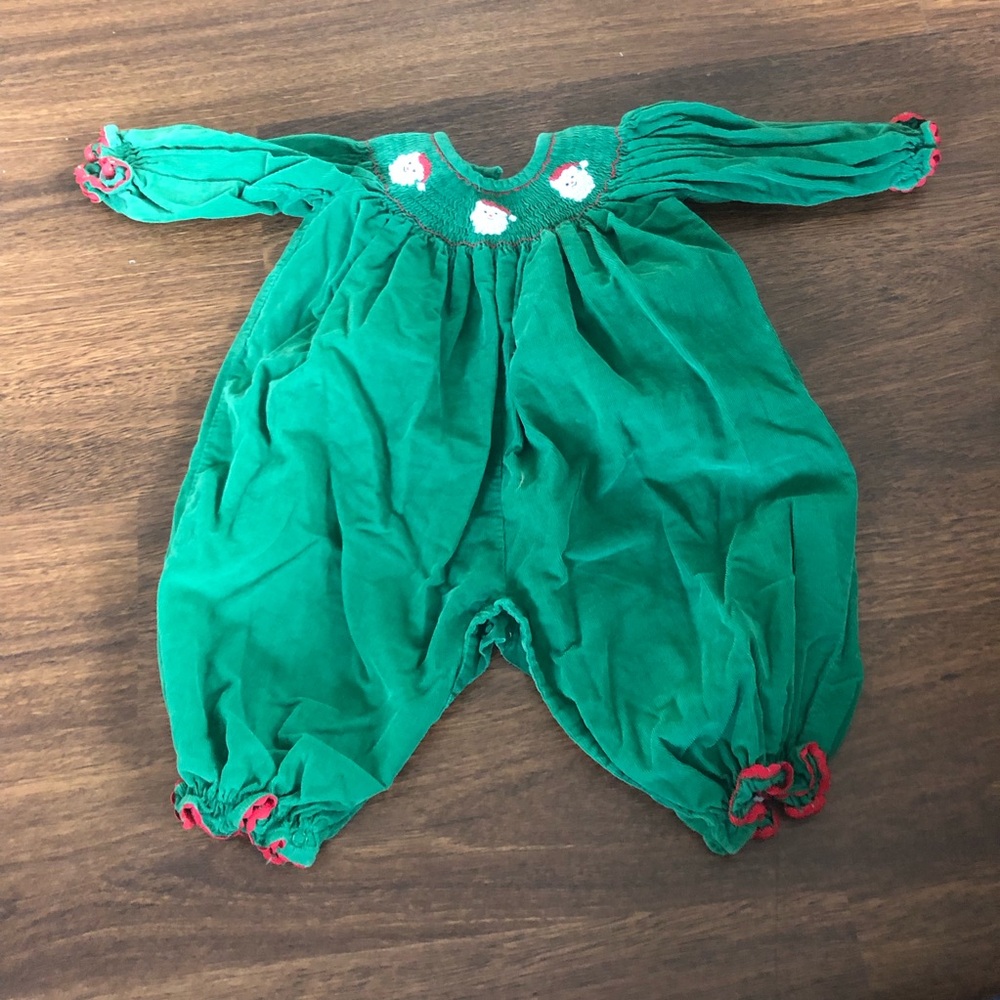 Vintage stellybelly Santa embroidered jumpsuit 9M